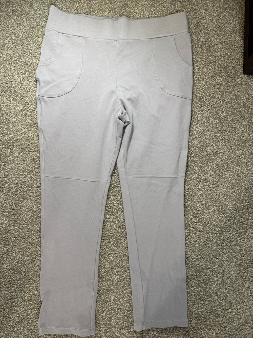 LOGO by Lori Goldstein Heathered Light Gray Leggings